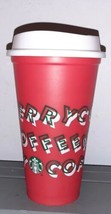 2013 Starbucks Holiday Christmas Plastic Reusable Red Travel Mug W/Lid 16oz - $11.00