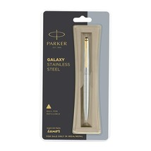 Parker Galaxy Stainless Steel  Ball Pen - Blue Ink (Pack of 1) - £14.73 GBP
