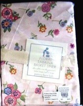 Pottery Barn Kids Sabrina Basket Liner Extra Large Pink Flowers Floral XL New - $9.87