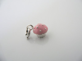 Tiffany &amp; Co Silver Pink Enamel Cupcake Charm Pendant Clasp 4 Necklace Bracelet - £318.91 GBP