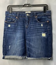 Aeropostale Bermuda Shorts Womens Sz 5/6 Denim Blue Jean Distressed Holes - £12.59 GBP