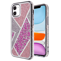 Rhombus Bling Glitter Diamond Case Cover For iPhone 13 Pro Max 6.7&quot; ROSE PINK - £6.02 GBP