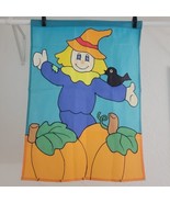 Pumpkin Fall Flag Reversible Embroidered Applique Double Sided Halloween... - £7.82 GBP