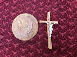Vintage wooden Orthodox Prosphora seal - IC XC Nika bread stamp, wooden ... - $60.00