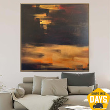 Original Painting On Canvas Sandstorm Orange Wallart for Living Room | S... - £841.40 GBP