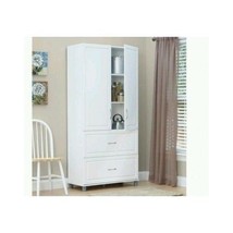 Utility Cabinet Amour Cupboard White Organize drawer Pantry kitchen Storage Save - $395.01