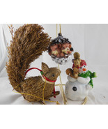 1998 Seagull Snowman Squirrel Theme &amp; Pinecone Christmas Ornaments Lot of 3 - £9.34 GBP