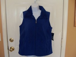 Gloria Vanderbilt Highland Blue Zip Up Vest Size Small Women&#39;s NEW LAST ONE - £17.23 GBP