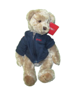 FAO SCHWARZ TEDDY BEAR 16" PLUSH BUTTON EAR TAG Blue Jacket Toys R Us HANG TAG - £17.98 GBP