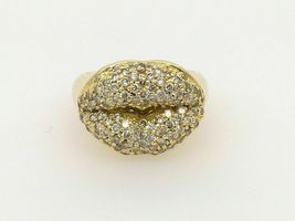 2.15Ct Round Cut VVS1 Diamond Gorgeous Lips Shape Gift Ring 14k Yellow Gold Over - £88.13 GBP
