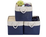 Cube Storage Organizer Bins | Box Storage Cube Basket With Handles Fabri... - £36.75 GBP