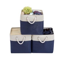 Cube Storage Organizer Bins | Box Storage Cube Basket With Handles Fabric Cloth  - £36.76 GBP