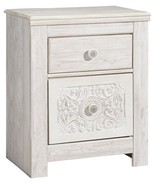 Paxberry - Whitewash - Two Drawer Night Stand - $240.00