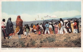 Pueblo Of Santo Domingo NM-RELIGIOUS PROCESSION-NATIVE American~Harvey Postcard - $6.39