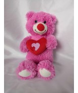 Animal Adventure Pink Bear Holding Red Heart approximately 11 in - £5.18 GBP