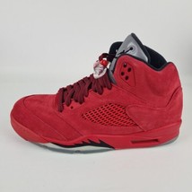  Nike Air Jordan 5 Retro Red Suede Men Basketball Shoes 136027 602 Size 10.5 - £110.08 GBP
