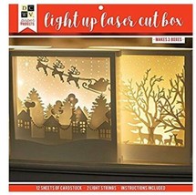DCWV Paper Projects Christmas Light Up Laser Cut Box - £19.57 GBP