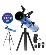 Reflector Telescopes with High Tripod Phone Holder 210X for Moon Watching - $170.94 CAD