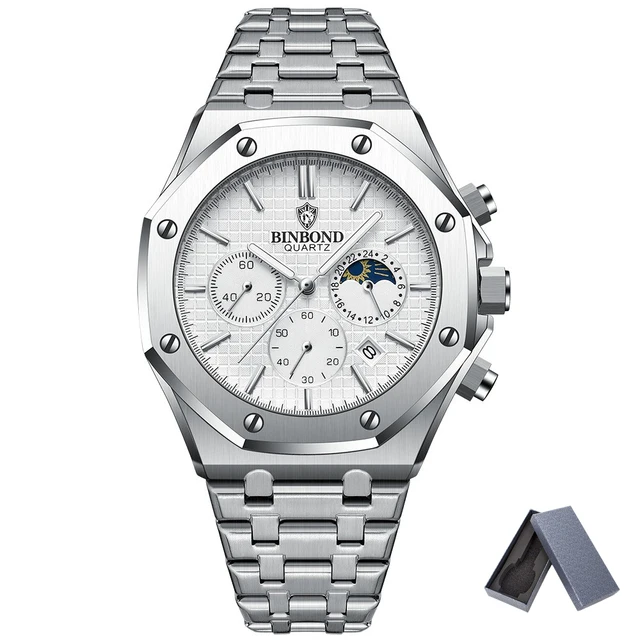 Top Brand Man Casual Watch Luxury Luminous B0161 Box Wristwatch Stainles... - £27.37 GBP