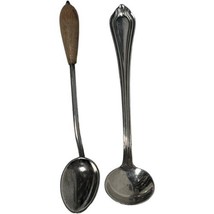 Antique Vintage Sterling Silver Salt Spoon 3-1/2&quot; Wooden Handle &amp; ASCO SP - $23.17