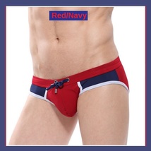 Men's Six Bi-Color Bikini Fashion Swimming Briefs w/ Drawstring Manview Brand image 3