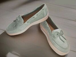 Naturalizer Keel Boat Shoes NWB Pistachio Green Suede Women's Size 7W - $39.59