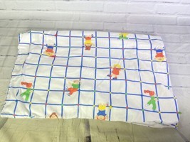 Vintage Cabbage Patch Doll Homemade Baby Blanket Grid Print - £36.18 GBP