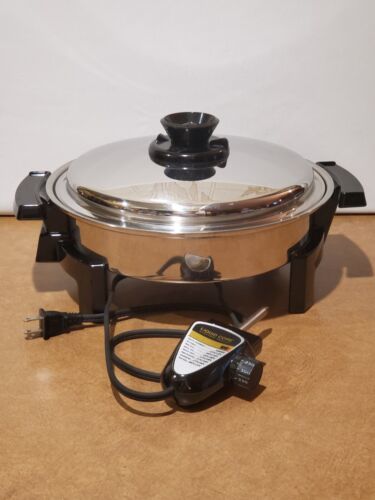 LIQUID CORE Stainless Steel ELECTRIC SKILLET 010OCU West Bend Made In USA - £54.33 GBP