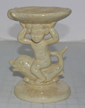 Ceramic Soap Pedestal- Dolphin and Cherub, Scalloped Dish - £14.79 GBP