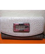 GUESS D&#39;ORSAY SLIM CLUTCH WALLET LIGHT BEIGE/BROWN/RED/SILVER NEW WITH TAG - £28.16 GBP