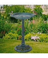 28&quot;  Height Pedestal Bird Bath  Outdoor Garden Decor Vintage Yard Art  B... - $68.24 CAD