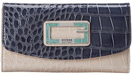 GUESS D&#39;ORSAY SLIM CLUTCH WALLET BLUE/LIGHT BEIGE/SILVER NEW WITH TAG - £28.52 GBP