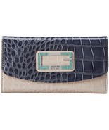 GUESS D'ORSAY SLIM CLUTCH WALLET BLUE/LIGHT BEIGE/SILVER NEW WITH TAG - £28.16 GBP