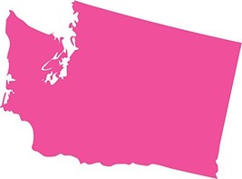 Picniva pink Washington WA map removable Vinyl Wall Decal Home Dicor 10 inchs wi - $9.79