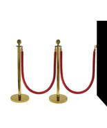 5 PCS ROPE STANCHION SET, CROWN TOP AND GOLD POLISH S.S. 12" FLAT BASE - $178.19