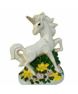 Unicorn figurine vtg sculpture fantasy horse gift decor porcelain flower... - £74.40 GBP