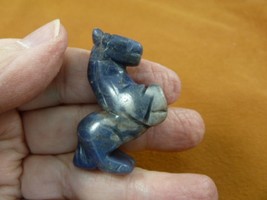 (Y-HOR-RE-563) Rearing blue gray Sodalite HORSE figurine GEMSTONE horses... - $18.69