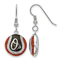 SS Baltimore Orioles Enameled Baseball Dangle Earrings - £91.69 GBP