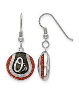 SS Baltimore Orioles Enameled Baseball Dangle Earrings - $159.93 CAD
