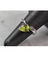 Womens Vintage Estate Sterling Silver Modernist Peridot Ring 3.9g E4279 - €34,23 EUR