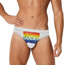 Mondxflaur Rainbow Swim Briefs Sexy Swimming Trunks Quick Dry Soft Athletic - $19.99