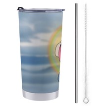 Mondxflaur Funny Steel Thermal Mug Thermos with Straw for Coffee - £16.74 GBP