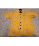 Tommy Jeans L Shirt Yellow Leaves Leaf AOP All-Over Button Up Short Slee... - £10.96 GBP