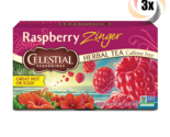 3x Boxes Celestial Seasonings Raspberry Zinger Herbal Tea | 20 Bags Each... - $21.60