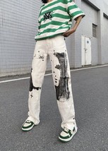 Y2K White Straight Punk Pants - $750.65 MXN