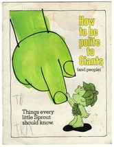 VINTAGE 1976 Jolly Green Giant Little Sprout How to Be Polite to Giants Book - £15.63 GBP