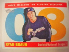  2009 Topps Heritage Short Print Baseball Card-#490 Ryan Braun-ex/mt  - $2.50