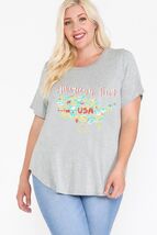 Usa Tour Graphic Round Hem Short Sleeve Top - $15.55