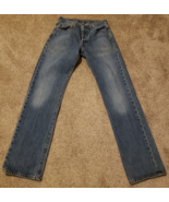 Vintage Levis 501 Jeans Mens 28x34 Blue Medium Wash Straight Leg 90s - $73.72