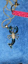 New Betsey Johnson Necklace Lobster Blue Beach Ocean Collectible Decorative NIce - £11.98 GBP